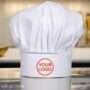 White Chef's Cap Cum Hat Custom Logo Print - Switchon Unisex Solid Fabric