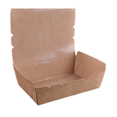 1600ML Plain Brown Kraft Lunch Box – Reusable Paper Lunch Box