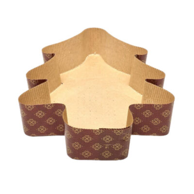 Tree-Shaped Brown Paper Baking Mold for Microwave | microwave-safe molds are made from pure cellulose paper (100g, 500g)
