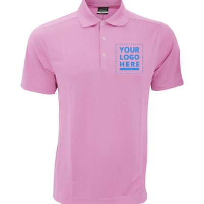 Pink Polo T-Shirt for Men | Custom Logo Print – Pack of 6
