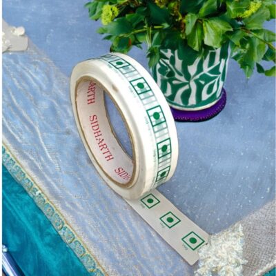 VCR Veg Tape Printed – 65meter, 1inch Width, Pack of 6 Rolls, Green Marking, Sticky for Packing