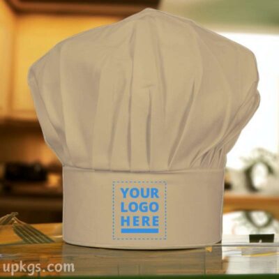Brown Chef’s Cap Cum Hat with Custom Logo Print – Premium Fabric for Home & Hotel