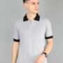 Men's Grey Melange Polo T-Shirt with Black Collar – Stylish Uniform & Casual Wear by UPKGs