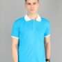 Men's Sky Blue Plain Polo T-Shirt with White Collar – Perfect for Staff Uniform & Casual Wear by UPKGs