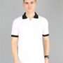 Men's White Plain Polo T-Shirt with Black Collar – Smart Staff Uniform & Everyday Wear by UPKGs